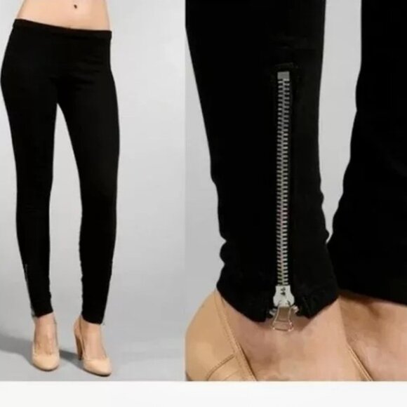Joe's Ankle Zipper Jeans Jegging Black Cotton Stretch Skinny Pants Goth Witchy M - Picture 1 of 16